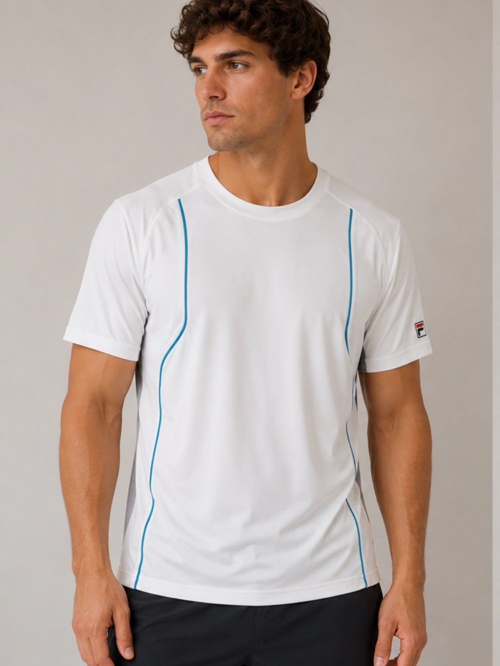 FILA Tennis Performance Shirt Men’s Small White UPF 50 Athletic Tee NWT